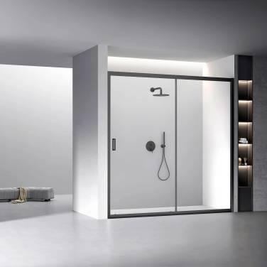 Veconi VN60B-200-01-C5 профиль черный матовый стекло прозрачное