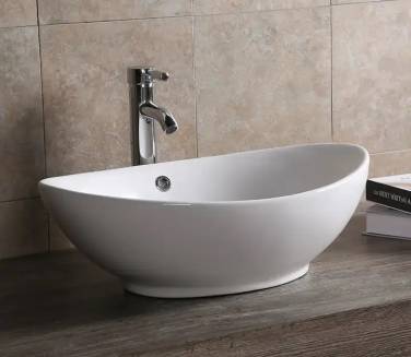 Ceruttispa CR7027 накладная, белая, лодочка, с переливом 590х385х195
