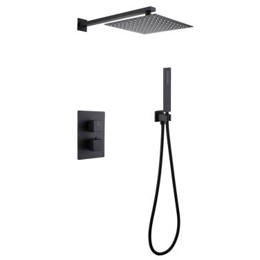 Abber Daheim AF8251B скрытого монтажа без излива, термостат, черная матовая