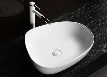 Ceruttispa CR0044C накладная, белая, асимметричная 550х420х140