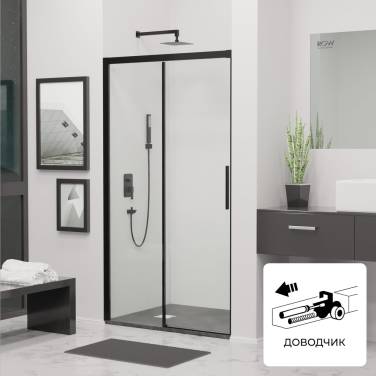 RGW LE-12-B Чёрный/Прозрачное/6 мм (Easy)/120*195