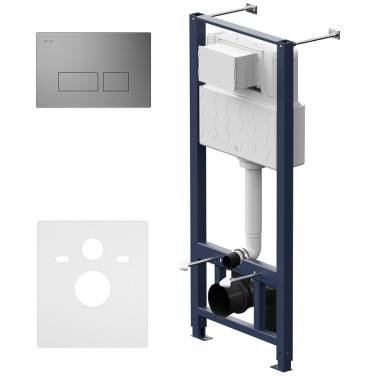 AM.PM Pro I012704.7031 для подвесного унитаза с клавишей смыва Никель матовый