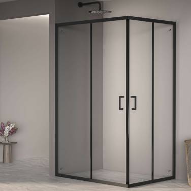 RGW PA-040-B Прямоуг./Чёрный/Прозрачное/6 мм (Easy)/80*100*195 без поддона