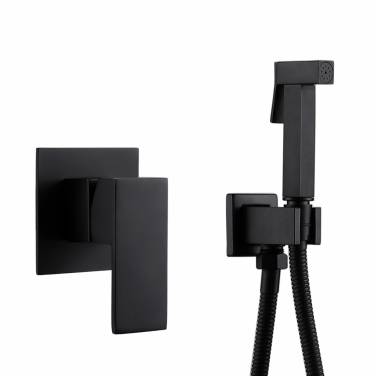 ABBER Daheim AF8225B с гигиеническим душем, черный матовый