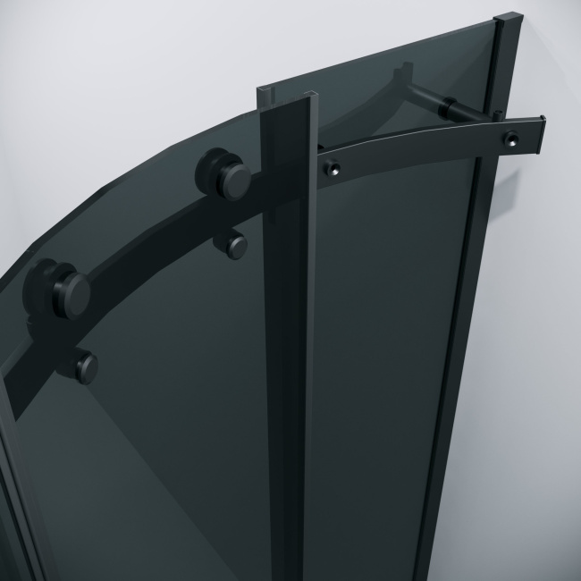 Grossman 301.K33.04.1010.21.10 Classic (100*100*195) полукруг,раздвижн,черн.мат,стекло тониров без поддона