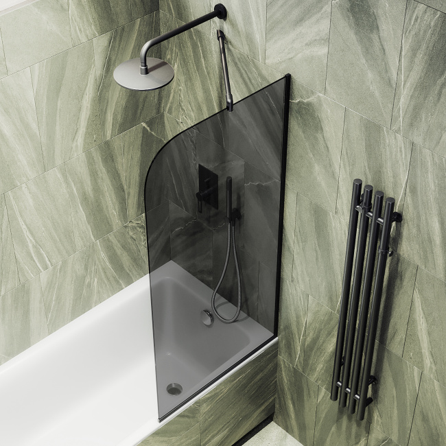 MaybahGlass в узком профиле, 6 мм, Стекло Графит, 44x140 (MGV-134-6у)