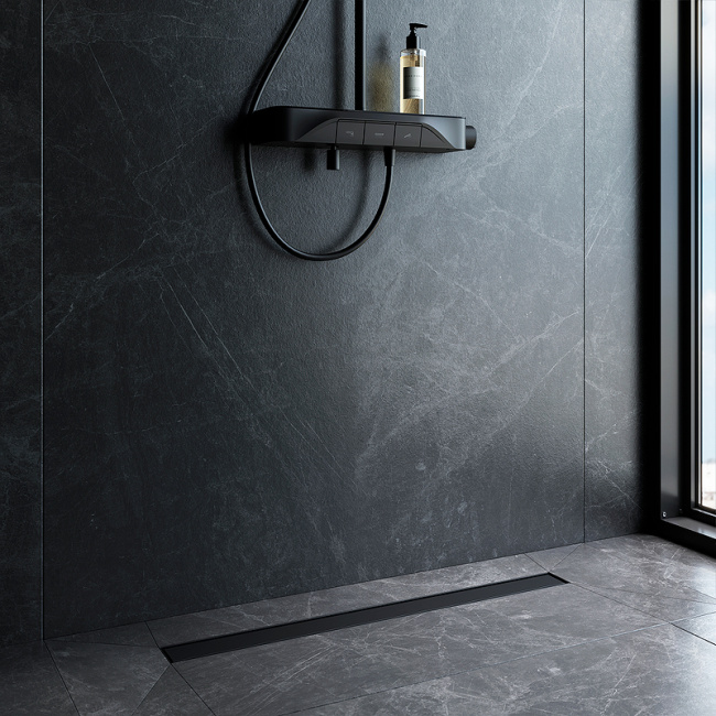 Am.Pm MasterFlow 80 W01SC-U11-080-04BM с Черной матовой решеткой / под плитку Tile