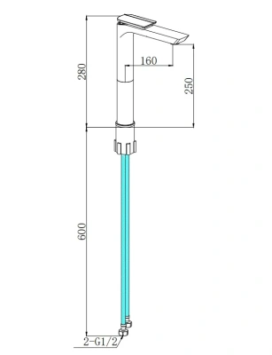 Boch Mann COMO CB XL для раковины, хром, ручка цвет черный, высокий BM9631