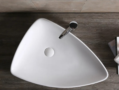 Ceruttispa CR7014 накладная, белая, асимметричная 690х370х130