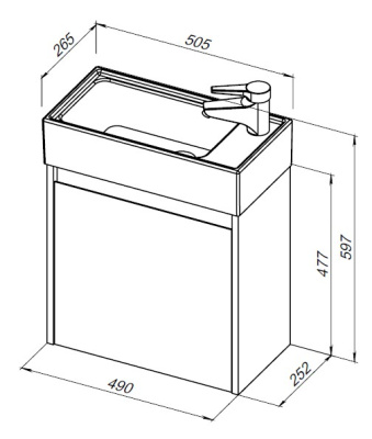 Aquanet Nova Lite 50 белый глянец (1 дверца)