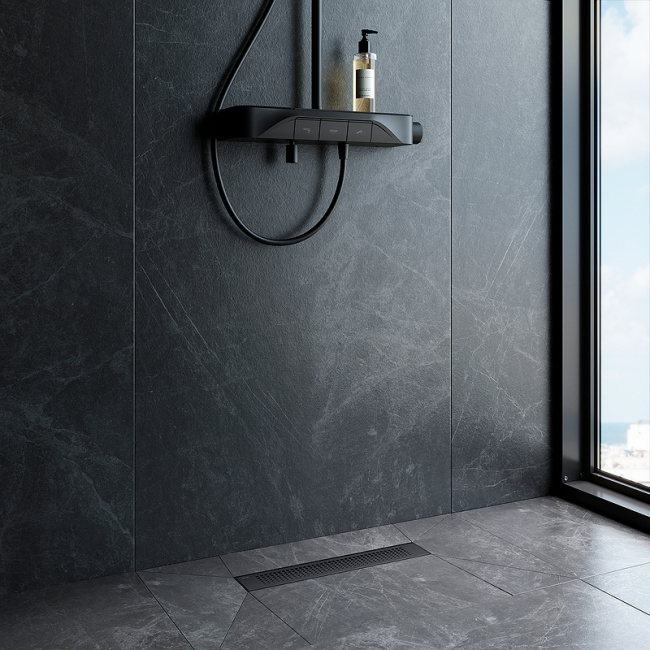 Am.Pm PrimeFlow 40 W02SC-P11-040-01BM с Черной матовой решеткой Cut Gradient