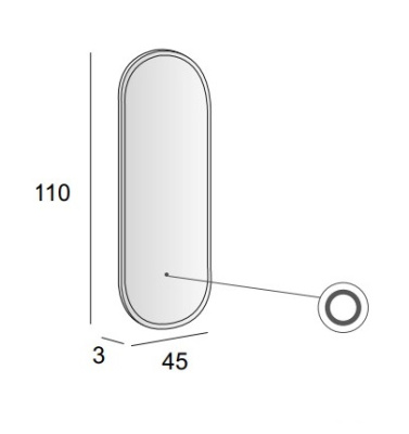 CEZARES 45x110x3см 45095 со встроенной LED подсветкой