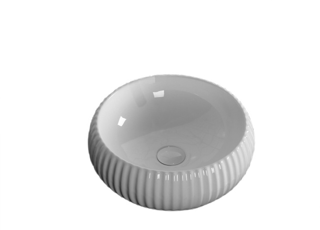 Ceruttispa CR0007 накладная, белая, круглая, ребристая 405х405х130