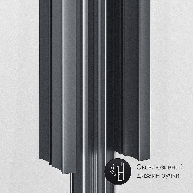 AM.PM Gem 90х90 W90G-401A090BT профиль Черный матовый стекло прозрачное без поддона
