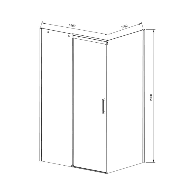 Vincea Dice VSR-4D1013CLB, 1300*1000, черный, стекло прозрачное