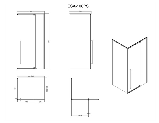 ESBANO ESA-108PS-B (без поддона)