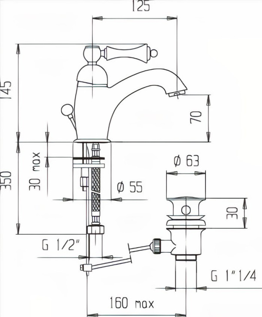 Cezares Margot MARGOT-LSM1-NOP с донным клапаном