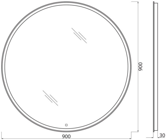 BelBagno 90x90 SPC-RNG-900-LED-TCH с подсветкой