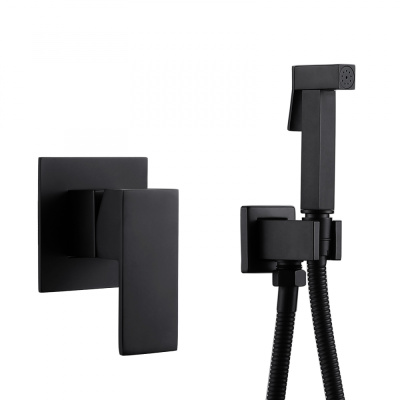 ABBER Daheim AF8225B с гигиеническим душем, черный матовый