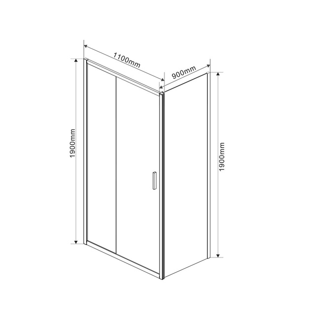 Vincea Garda VSR-1G9011CL, 1100x900, хром, стекло прозрачное без поддона
