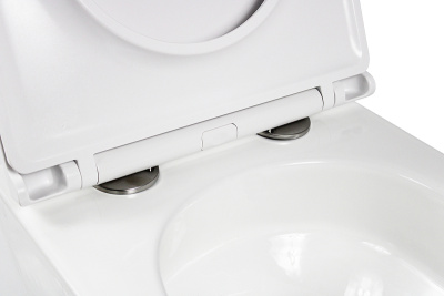 Унитаз с инсталляцией WeltWasser BAMBERG 545+MERZBACH 043 GL-WT+BAMBERG BL белый/кнопка черная, безободковый, с крышкой микролифт, слив торнадо