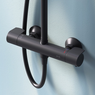 AM.PM X-Joy F0785A422 с термостатом Черная матовая