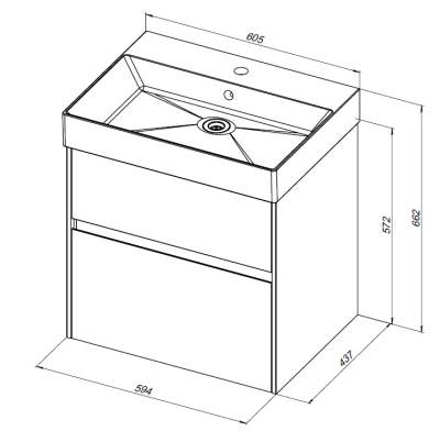 Aquanet Бруклин 60 антрацит матовый
