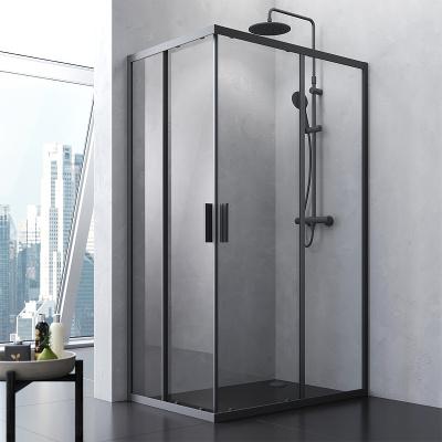 AM.PM Gem S 120х80 W93G-404-120280-BT профиль Черный матовый стекло прозрачное без поддона