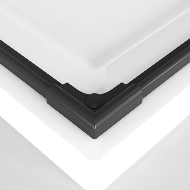 Niagara Nova NG-6830-34BLACK (100*100*195) квадрат, раздвижная, черный матовый, стекло прозрач,1м без поддона