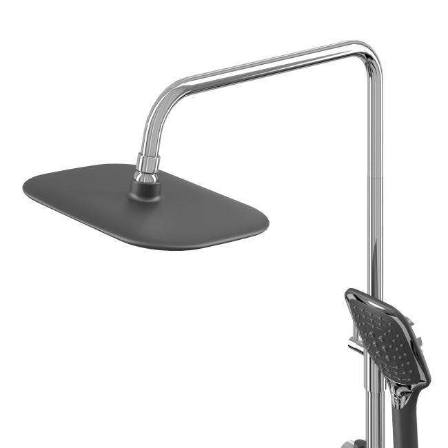 Grossman Alba 500.K35.06.100/210 с верхним душем, ручной лейкой и смесителем, хром с черным