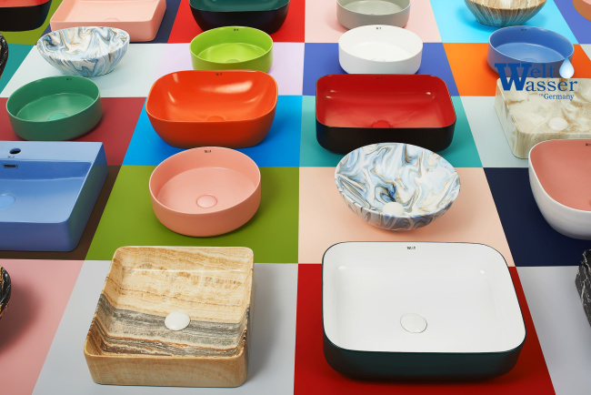 WELTWASSER ELBACH 3078 M804 41x33,5 бежевый мрамор с серым