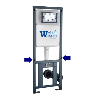 Комплект Weltwasser 10000011512 подвесной унитаз Salzbach 043 GL-WT + инсталляция Marberg 410 + кнопка MAR 410 SE MT-BL