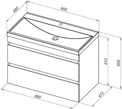 Aquanet Нота New 90 дуб веллингтон табак (00334193)
