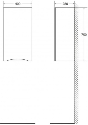 BelBagno Fly 40 FLY-MARINO-750-1A-SC-BL-P-L левый