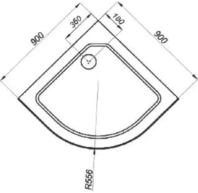 SanDav ПД5 глубокий полукруг 90х90 Обрезанный (без сиденья) (Щ0000014179)