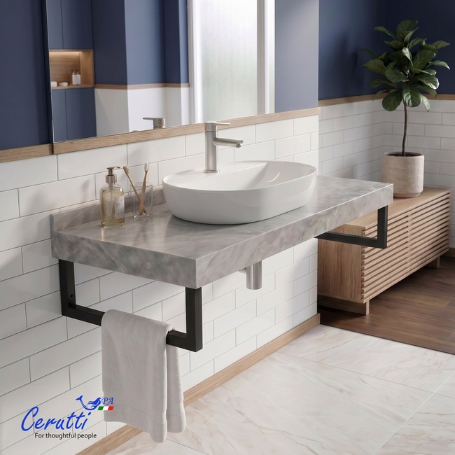 Ceruttispa CR0051A накладная, белая, круглая, глубокая 405х405х180