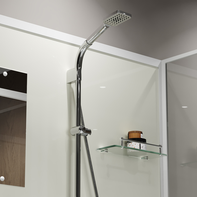Niagara Standart ST100/80/15Q/BK (100х80х200) прямоугольник,поддон 15см,распашная,проф.белый,без крыши,3 места