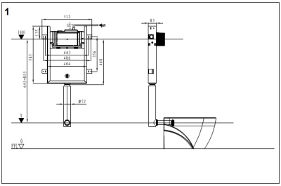 Комплект унитаза WeltWasser AMBERG 404 + GELBACH 002 GL-WT + AMBERG RD-BL кнопка черная