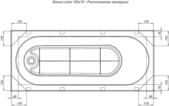 Aquanet Lotos 165x70 (с каркасом)