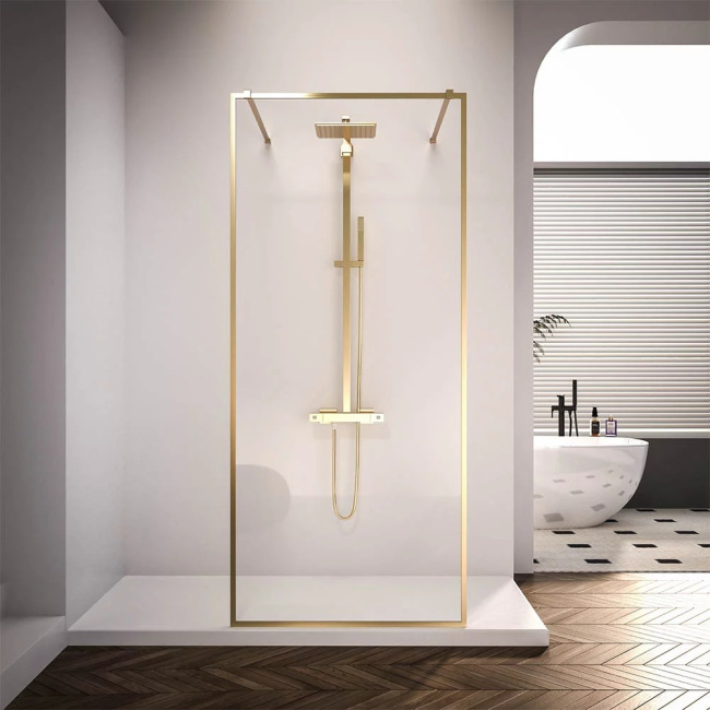 Veconi Korato KR-90G, 1000x2000, брашированное золото, стекло прозрачное