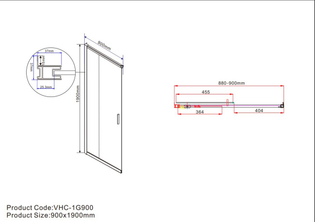 Vincea Garda VSS-1G9011CLBN, 1100*900, брашированный никель, стекло прозрачное
