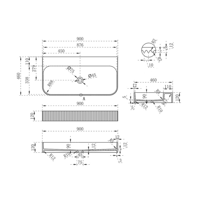 Vincea VWB-6SG90MW, 900*460*120, подвесная, цвет белый матовый