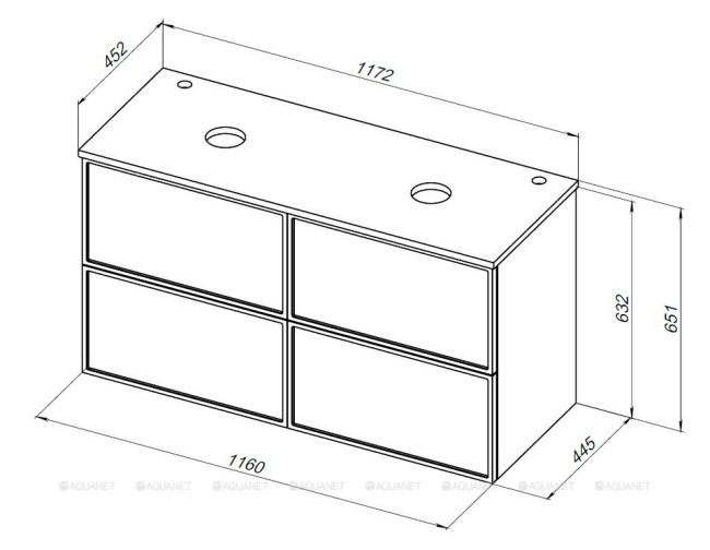 Aquanet Арт 120 (2 отв.) цв.белый матовый (313263)