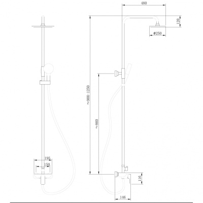 Abber Weiss Insel AF8020B без излива, черная матовая