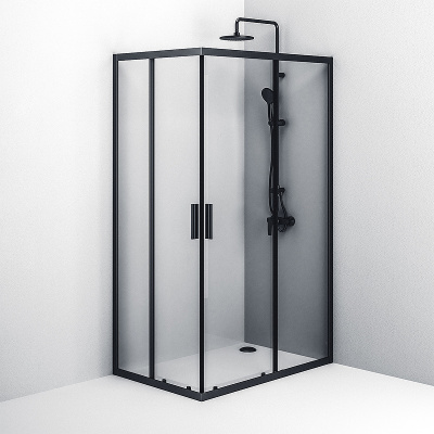 AM.PM Gem S 120х80 W93G-404-120280-BT профиль Черный матовый стекло прозрачное без поддона