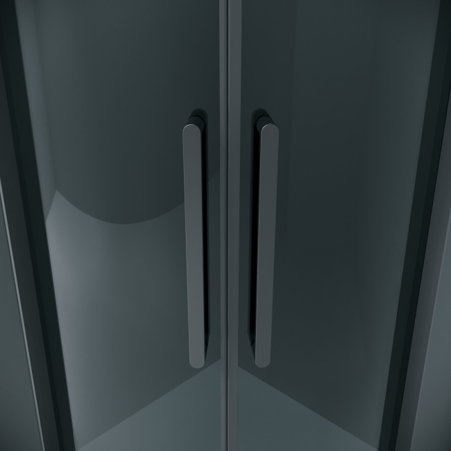 Grossman 301.K33.04.1010.21.10 Classic (100*100*195) полукруг,раздвижн,черн.мат,стекло тониров без поддона