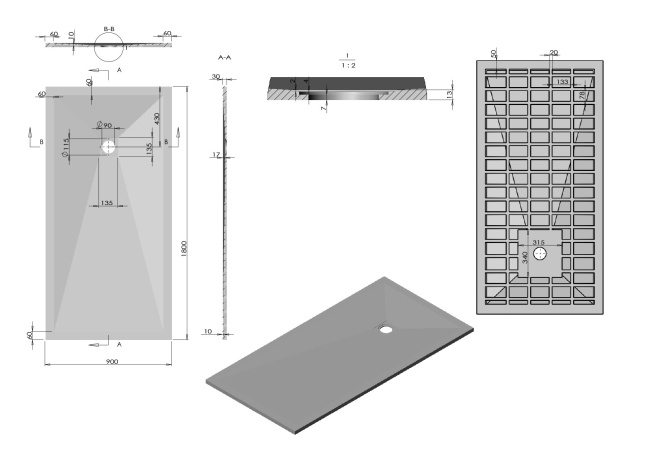Vincea VST-4SR9018W, 1800x900, белый матовый