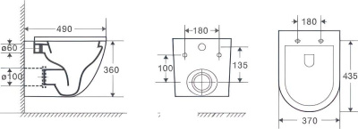Комплект унитаза с инсталляцией и кнопкой Weltwasser BAMBERG 545 + MERZBACH 043 MT-BL + BAMBERG CR