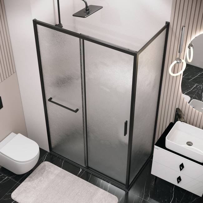 Grossman Style 200.K33.05.100.21.02 (100х195) черный матовый,стекло шиншилла, 1 место