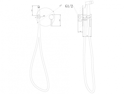 ABBER Emotion AF8826B с гигиеническим душем, черный матовый